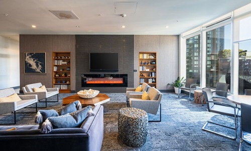 clubhouse with fireplace